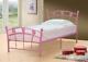 Pink Metal Kids Bed Frame New 3ft Single Size Children Cool Memory Foam Mattress