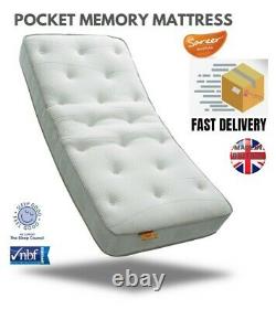 Pocket Memory Foam Mattress hypo allergenic All Sizes standard sizes Sareer