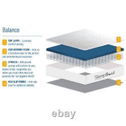 Pocket Memory Mattress, SleepSoul Balance 800 Pocket Memory with 4 Size Options