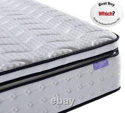 Pocket Spring 2000 Visco Memory Foam Pillow Top Sprung Mattress, 3ft, 4ft6,5ft, 6ft