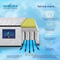 Pocket Spring Memory Foam Hybrid Mattress 3ft Single (190x90x20cm) Cooling &