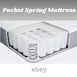 Pocket Spring Tufted Memory Foam Mattress, 3ft Single 4ft, 4ft6, 5fT King, 6Ft