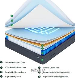 Pocket Sprung Medium Firm Mattress Memory Foam 3FT 4FT 4FT6 Double 5FT King 6FT