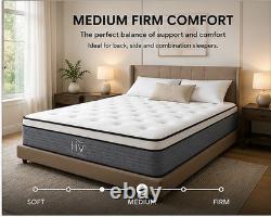 Pocket Sprung Memory Foam Hybrid Mattress Medium Firm Cooling UK Sizes
