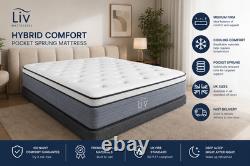 Pocket Sprung Memory Foam Hybrid Mattress Medium Firm Cooling UK Sizes