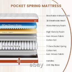 Pocket Sprung Orthopaedic Mattress 28cm Memory Foam Mattress Medium Firm