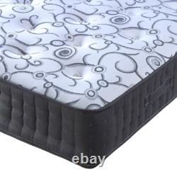 Pocket sprung mattress, visco elastic memory foam, reflex foam. Grey. Medium feel