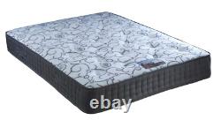 Pocket sprung mattress, visco elastic memory foam, reflex foam. Grey. Medium feel