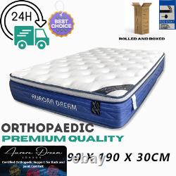 Premium Orthopaedic Luxury Mattress 3FT Memory Foam Pocket Sprung 12in mid-soft