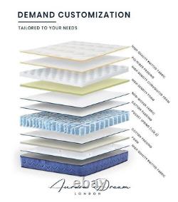 Premium Orthopaedic Luxury Mattress 4FT6 Memory Foam Pocket Sprung 12in mid-soft