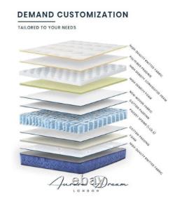 Premium Orthopaedic Luxury Mattress 4FT6 Memory Foam Pocket Sprung 9in mid-firm