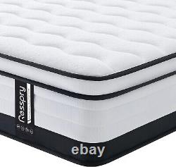 Resspry Double Mattress, 10.6 Inch Memory Foam Pocket Sprung Mattress