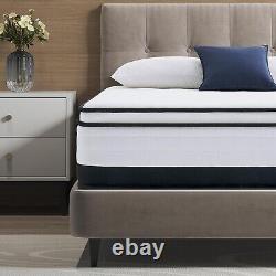 Resspry Double Mattress, 10.6 Inch Memory Foam Pocket Sprung Mattress