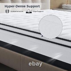 Resspry Double Mattress, 10.6 Inch Memory Foam Pocket Sprung Mattress
