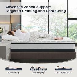 Resspry Double Mattress, 10.6 Inch Memory Foam Pocket Sprung Mattress