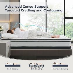 Resspry King Mattress, 10.6 Inch Memory Foam Pocket Sprung Mattress, Supportive