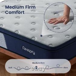 Resspry Single Mattress 3ft 12 Inch Pocket Sprung Memory Foam Hybrid 30cm