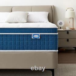 SEZMOONSI 4FT6 Double Mattress, 10.6 Inch Memory Foam Pocket Sprung Mattress