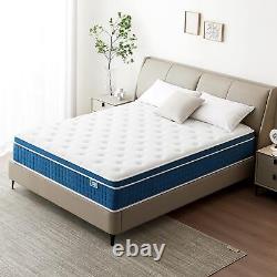 SEZMOONSI 4FT6 Double Mattress, 10.6 Inch Memory Foam Pocket Sprung Mattress