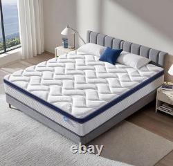 SEZMOONSI 4FT6 Double Mattress, 9.1 Inch Gel Memory Foam Hybrid Mattress, Pocket