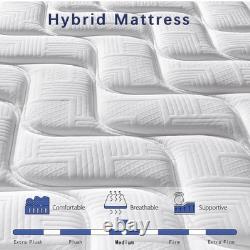 SEZMOONSI 4FT6 Double Mattress, 9.1 Inch Gel Memory Foam Hybrid Mattress, Pocket