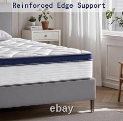 SEZMOONSI 4FT6 Double Mattress, 9.1 Inch Gel Memory Foam Hybrid Mattress, Pocket