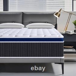 SEZMOONSI 4FT6 Double Mattresses, 10.6 Inch Gel Memory Foam Pocket Sprung