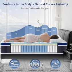 SEZMOONSI 4FT6 Double Mattresses, 10.6 Inch Gel Memory Foam Pocket Sprung