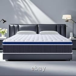 SEZMOONSI 4FT6 Double Mattresses, 10.6 Inch Gel Memory Foam Pocket Sprung