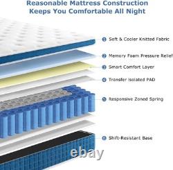 SEZMOONSI 4FT6 Double Mattresses, 10.6 Inch Memory Foam Pocket Sprung Mattress SEZMOONSI 4FT6 Double Mattresses, 10.6 Inch Memory Foam Pocket Sprung Mattress