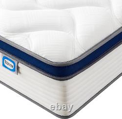 SEZMOONSI King Mattress, 10.6 Inch Tick Medium Firm Memory Foam Pocket Sprung Bed