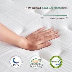 SZSL Single Mattress, 3FT 9-Zone Memory Foam Pocket Sprung Hybrid Mattress, Firm
