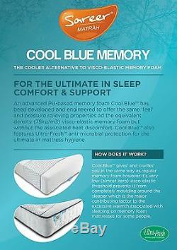 Sareer Cool Blue 1000 Pocket Sprung Memory Foam Mattress and FREE PILLOWS