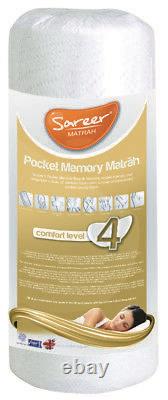 Sareer Pocket Sprung Memory Foam Mattress 1000 4ft6 Double Made In Uk