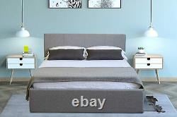Side Lift Bed Ottoman Storage Bed Frame & Mattress Single 4ft Double King Size