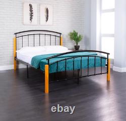 Silver Metal Bed Frame 3ft 4ft 4ft6 5ft Double King Size Memory Foam Mattress