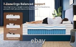 Single 3FT Pocket Sprung 7-zone Mattresses Memory Foam Mattress 10inch Deep