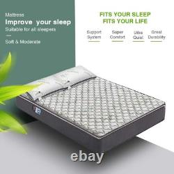 Single Bamboo Fiber Mattress, 3FT Pocket Sprung Memory Foam 9-Zone Support