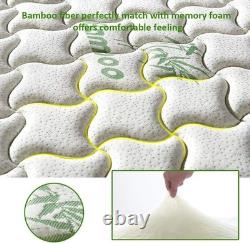 Single Bamboo Fiber Mattress, 3FT Pocket Sprung Memory Foam 9-Zone Support