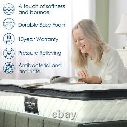 Single Double Memory Foam Mattress Pocket Sprung Hybrid Mattress Medium Firm UK