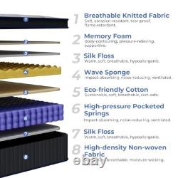 Single Hybrid Mattress 31cm with Pocket Springs Medium Firm 8-Layer Memory Foam