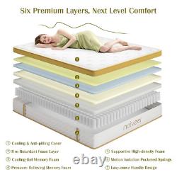 Single Luxury Medium Firm Bed Memory Foam Pocket Sprung Hybrid Mattress 10'' 3FT