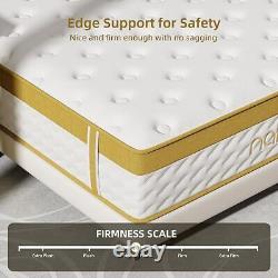 Single Luxury Medium Firm Bed Memory Foam Pocket Sprung Hybrid Mattress 10'' 3FT