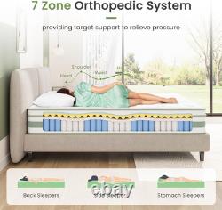 Single Mattress 3FT, 10 Inch Gel Memory Foam Pocket Sprung Hybrid Mattress, 7