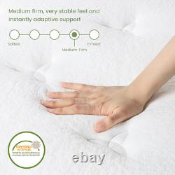 Single Mattress 3FT, 10 Inch Gel Memory Foam Pocket Sprung Hybrid Mattress, 7