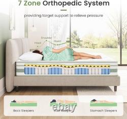 Single Mattress 3FT, 10 Inch Gel Memory Foam Pocket Sprung Hybrid Mattress, 7-Zo