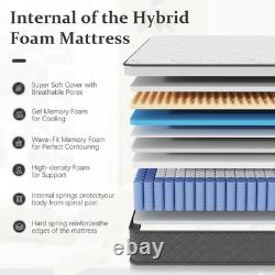 Single Mattress 3FT, 12 Inch Memory foam mattress, Pocket Sprung Hybrid Mattress