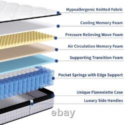 Single Mattress 3FT 9 Inch 9 Zone Orthopedic Mattress with Memory Foam & Pocket