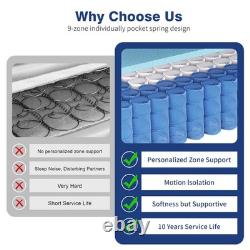 Single Mattress 3FT 9 Inch 9 Zone Orthopedic Mattress with Memory Foam & Pocket