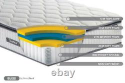 SleepSoul Bliss 800 Pocket Memory SMALL DOUBLE 120cm Mattress RRP £459